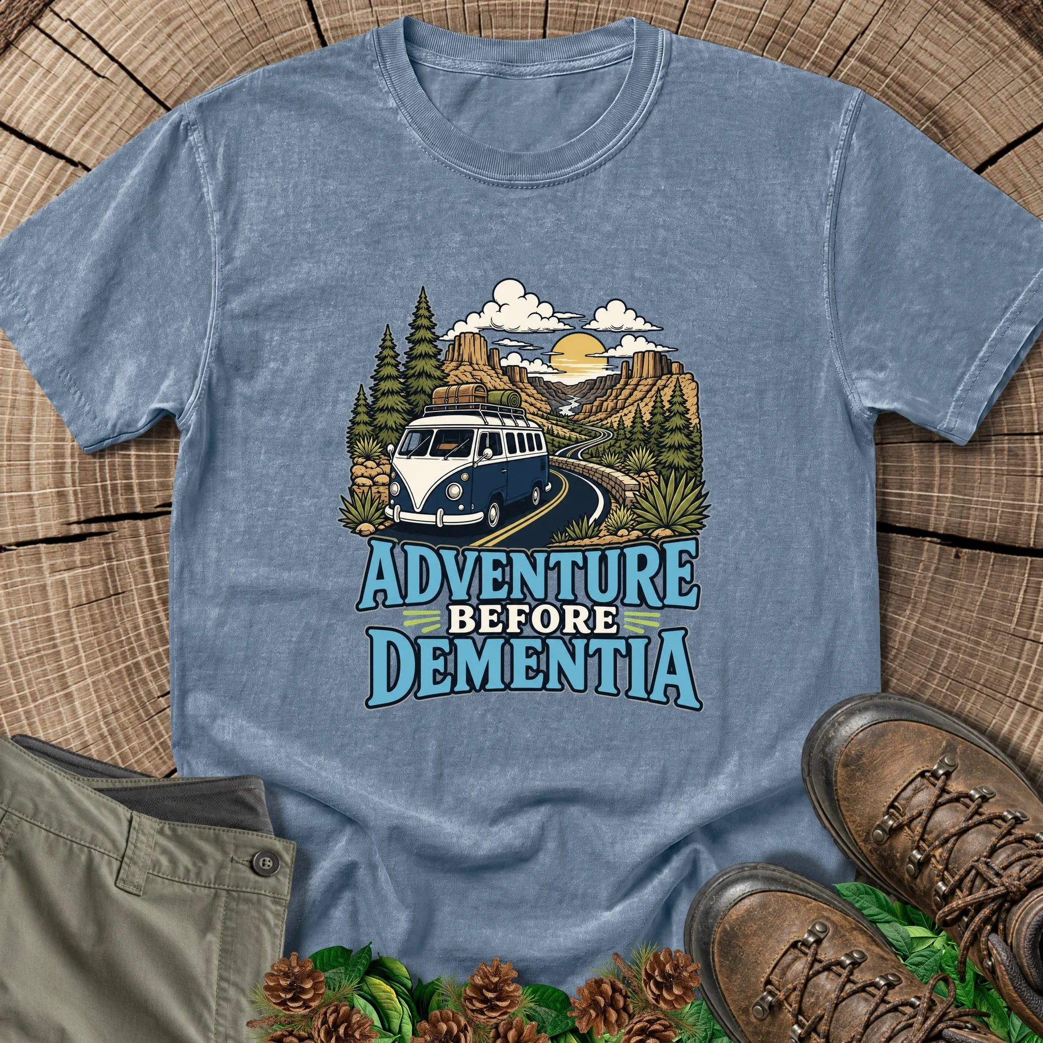 Adventure Before Dementia T-Shirt in Blue Jean