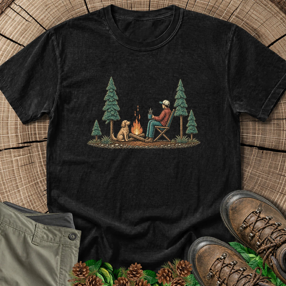 Campfire Companions T-Shirt in Black