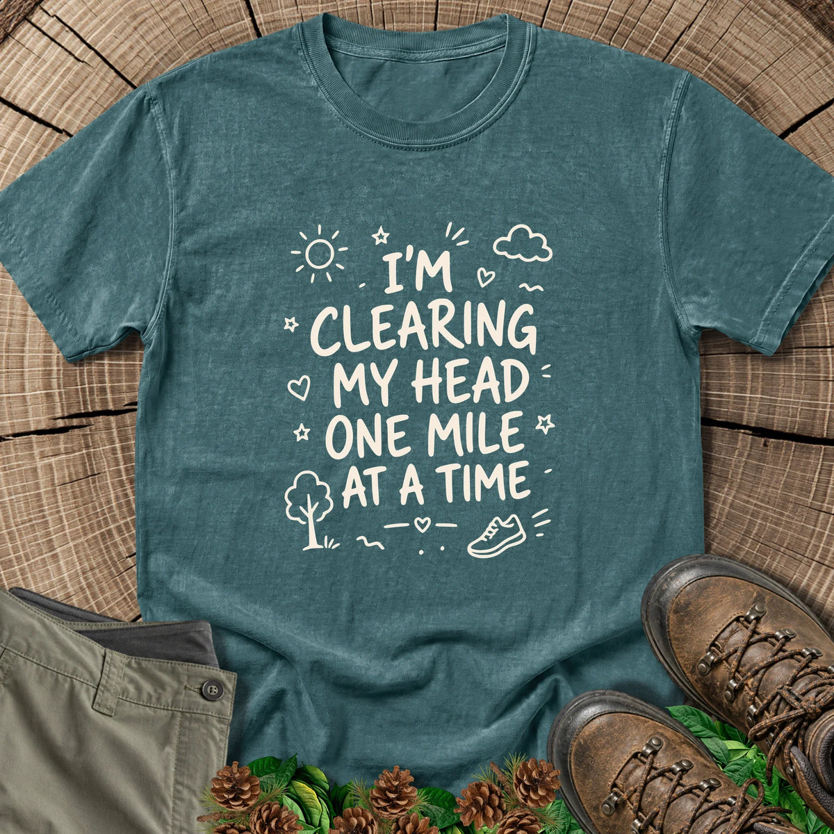 Clearing My Head T-Shirt in Blue Spruce