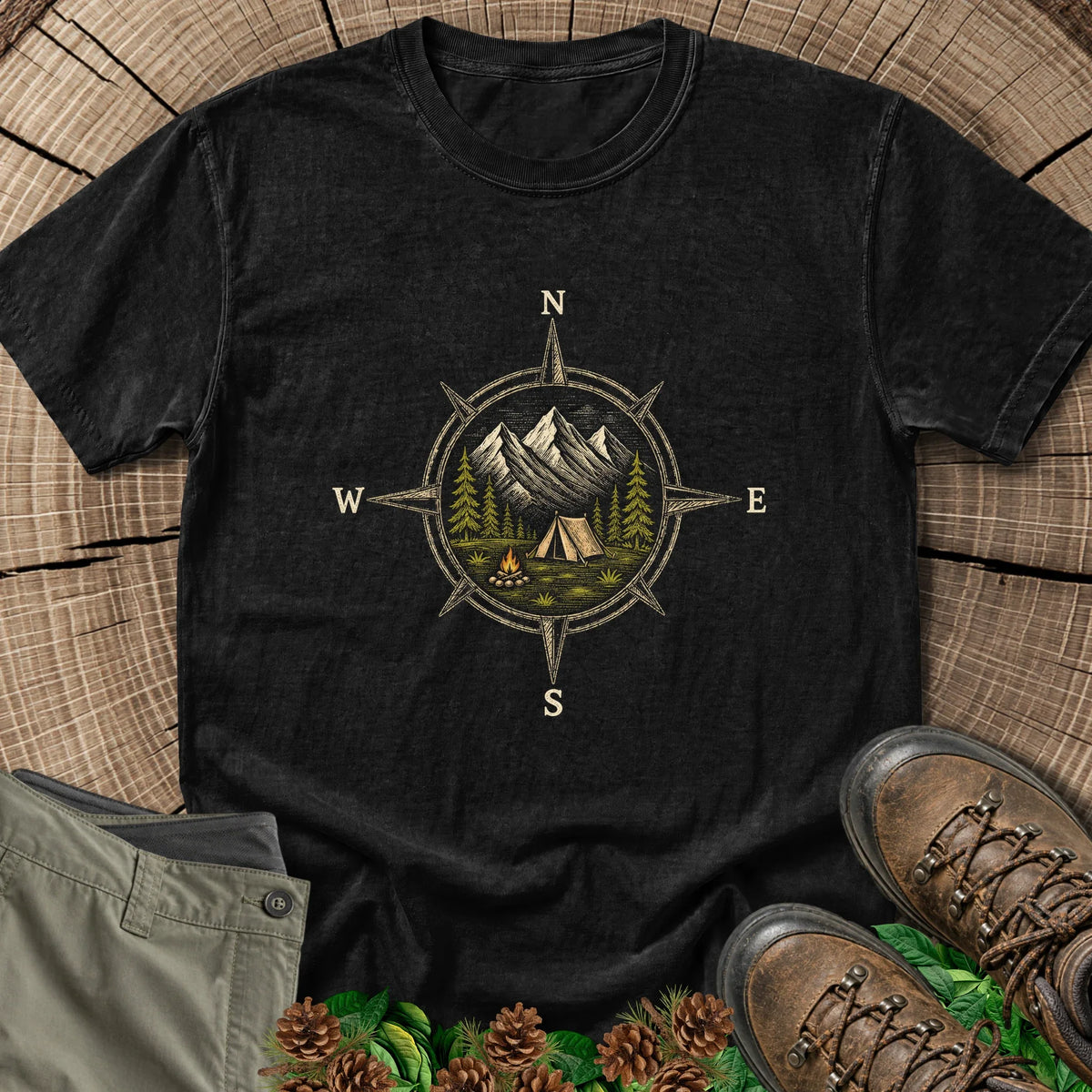 Compass Rose T-Shirt in Black
