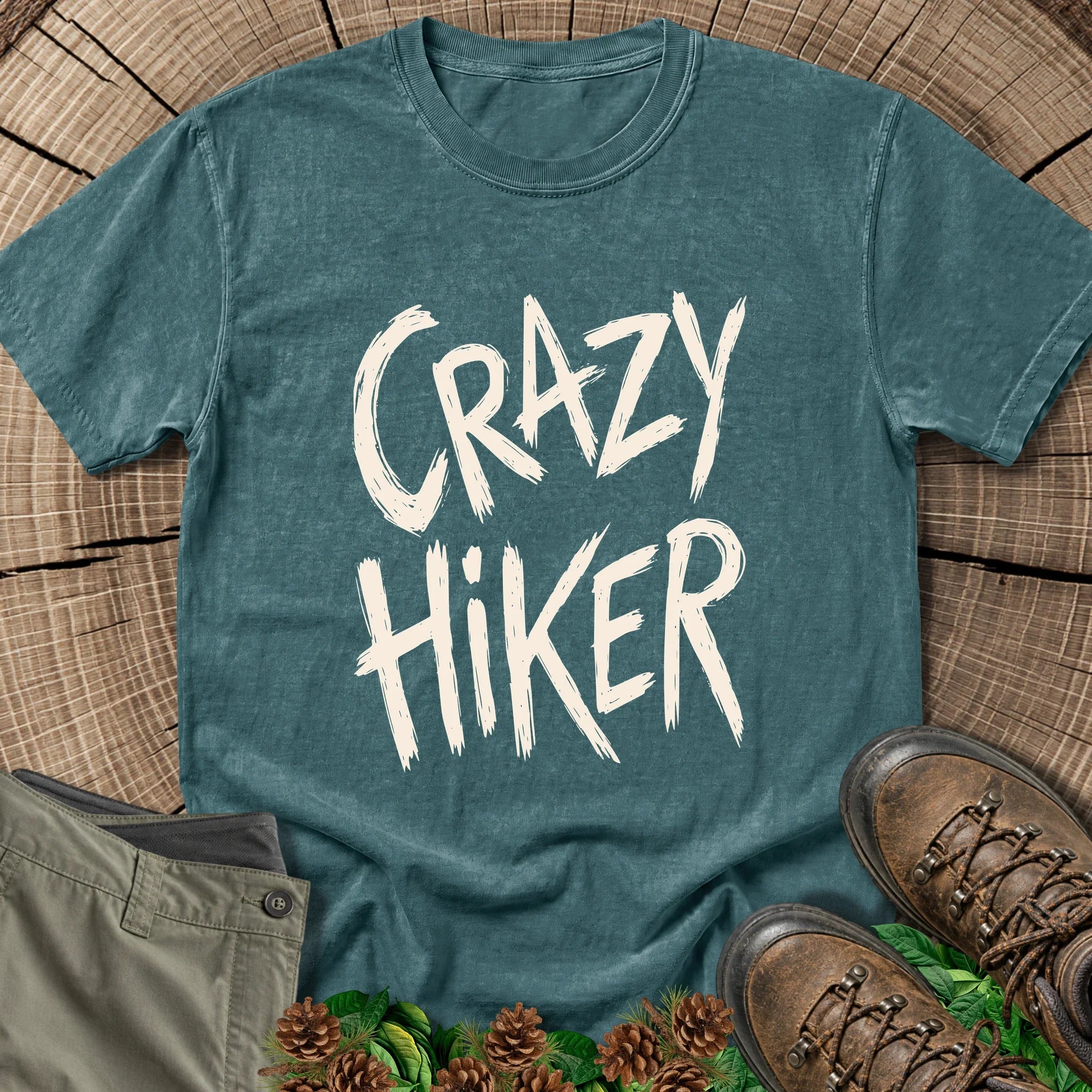 Crazy Hiker 1 T-Shirt in Blue Spruce
