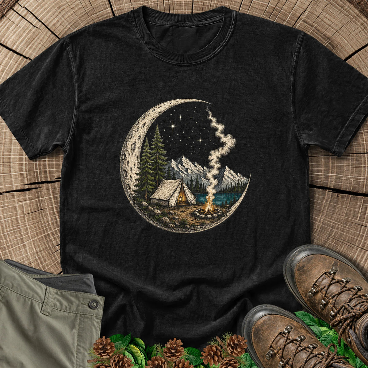 Crescent Moon Campground T-Shirt in Black
