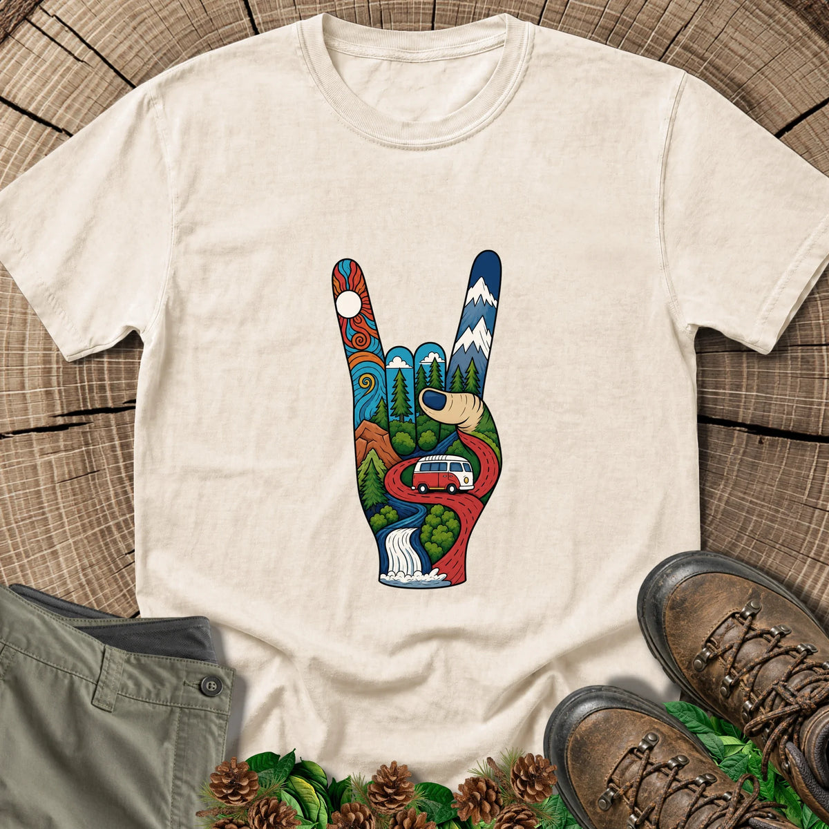 "Rock On" Road Trip T-Shirt in Ivory