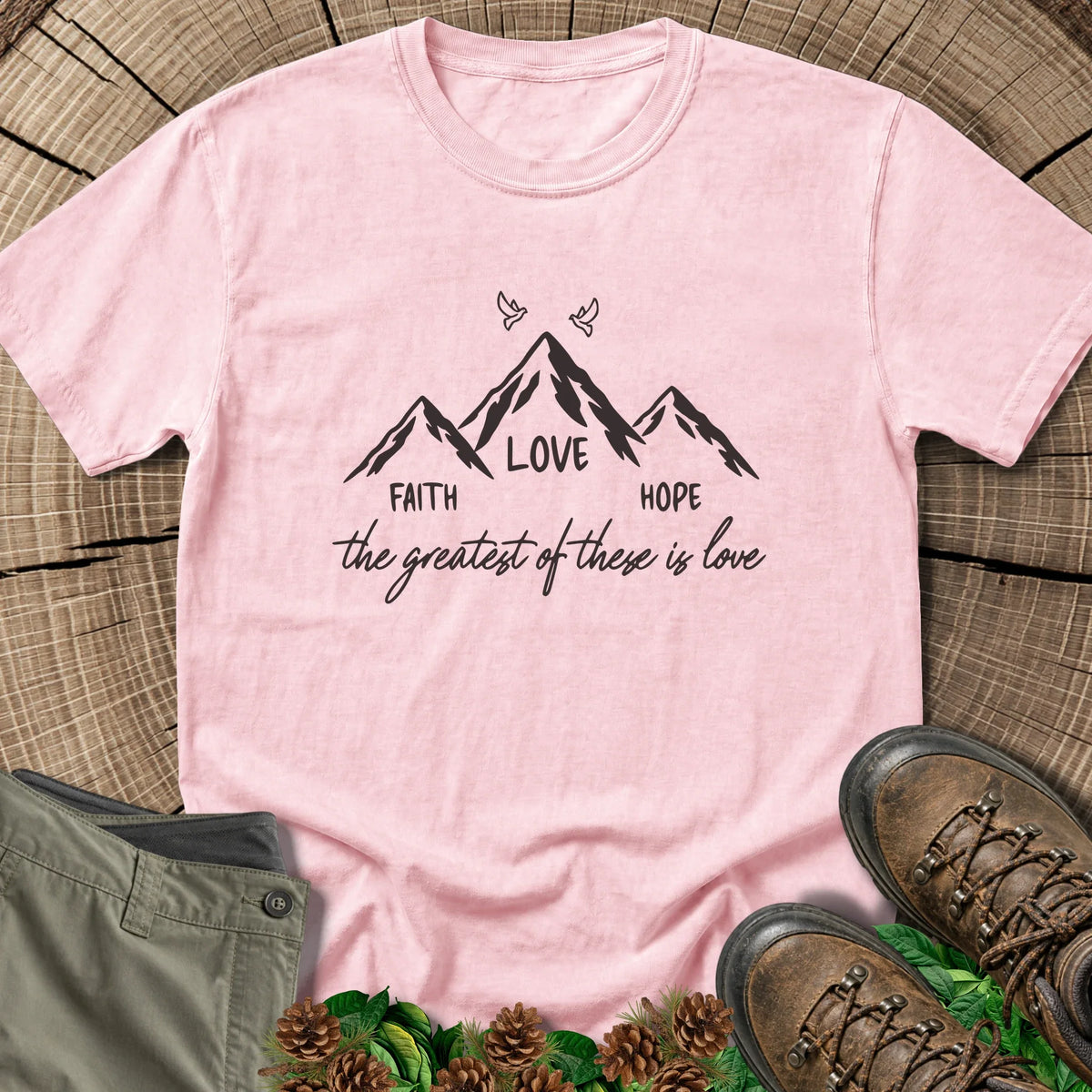 Faith Hope and Love T-Shirt in Blossom