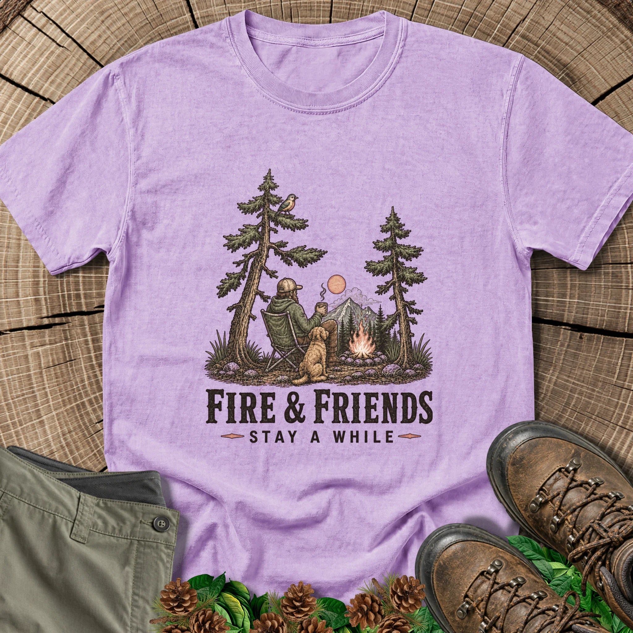 Fire and Friends T-Shirt in Orchid