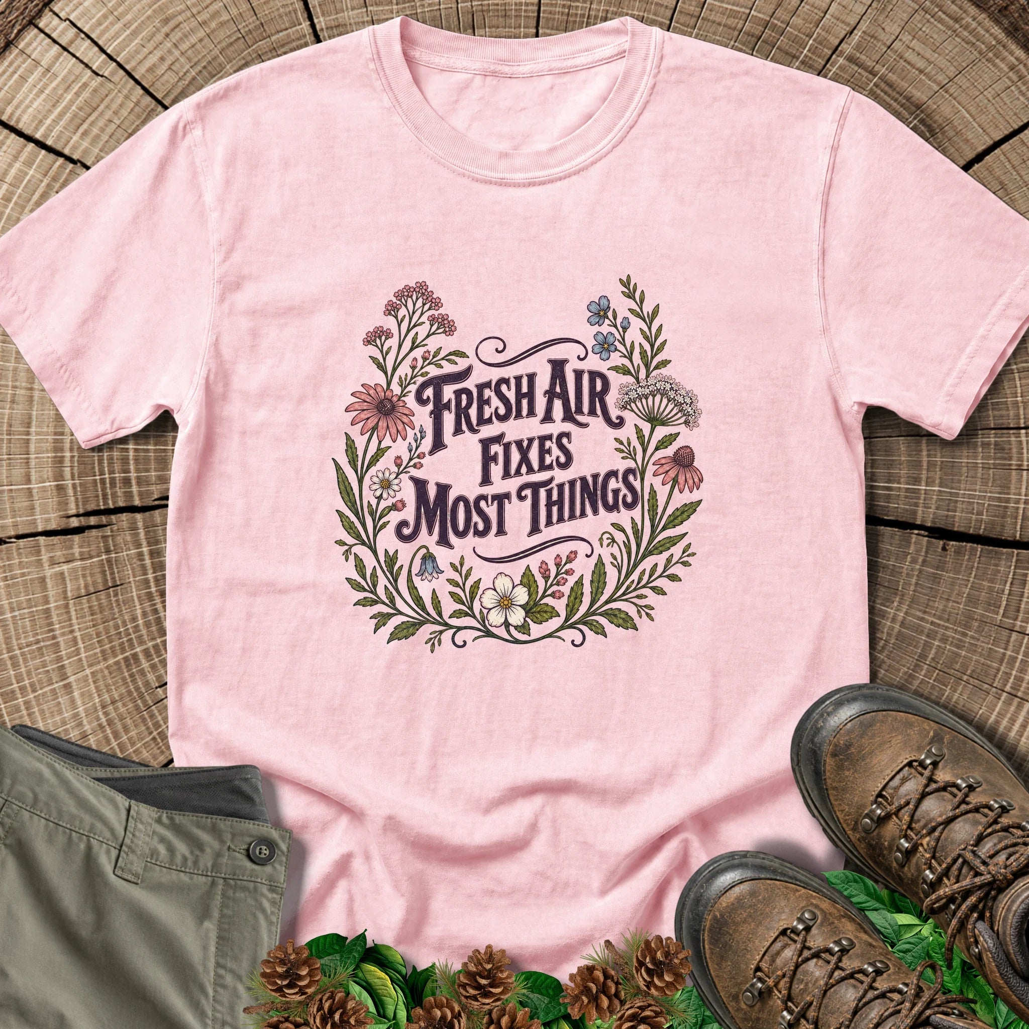 Fresh Air Fixes Most Things T-Shirt in Blossom