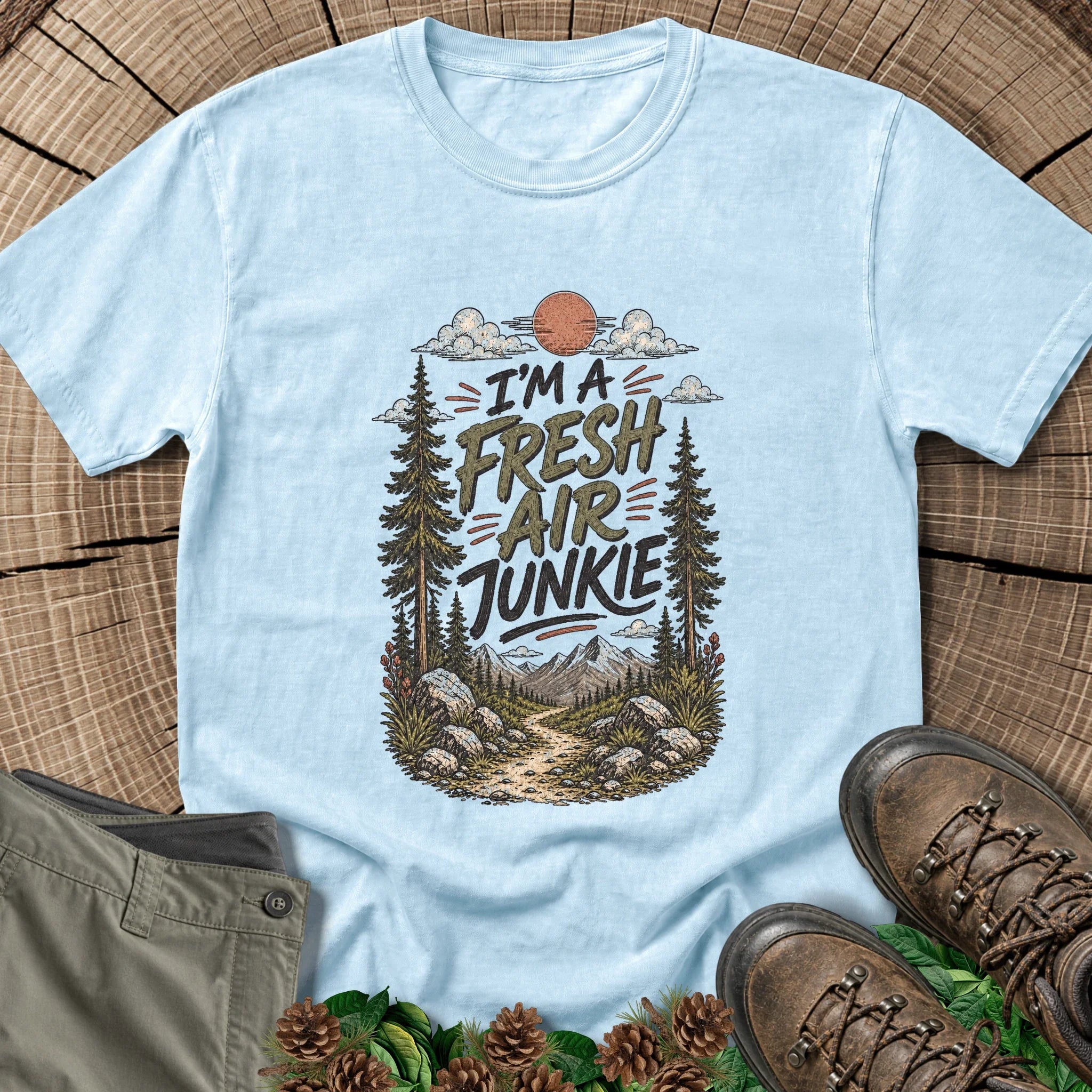 Fresh Air Junkie T-Shirt in Chambray
