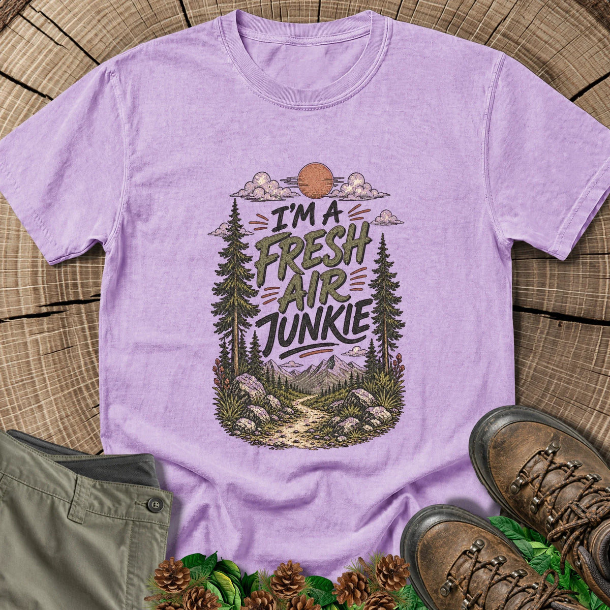 Fresh Air Junkie T-Shirt in Orchid