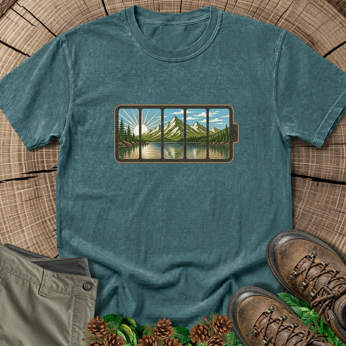 Fully Charged T-Shirt in Blue Spruce