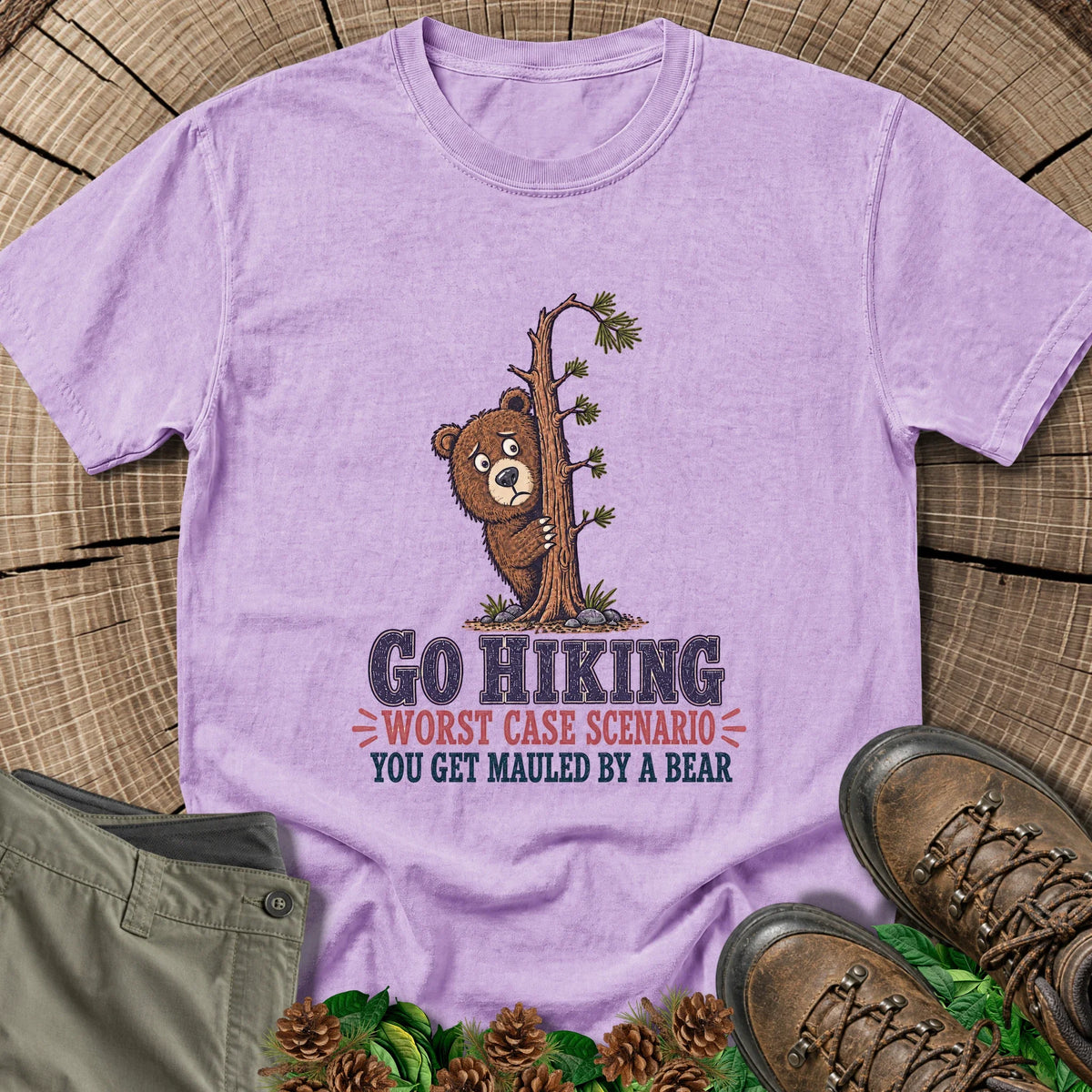 You Might Meet a Bear T-Shirt in Orchid