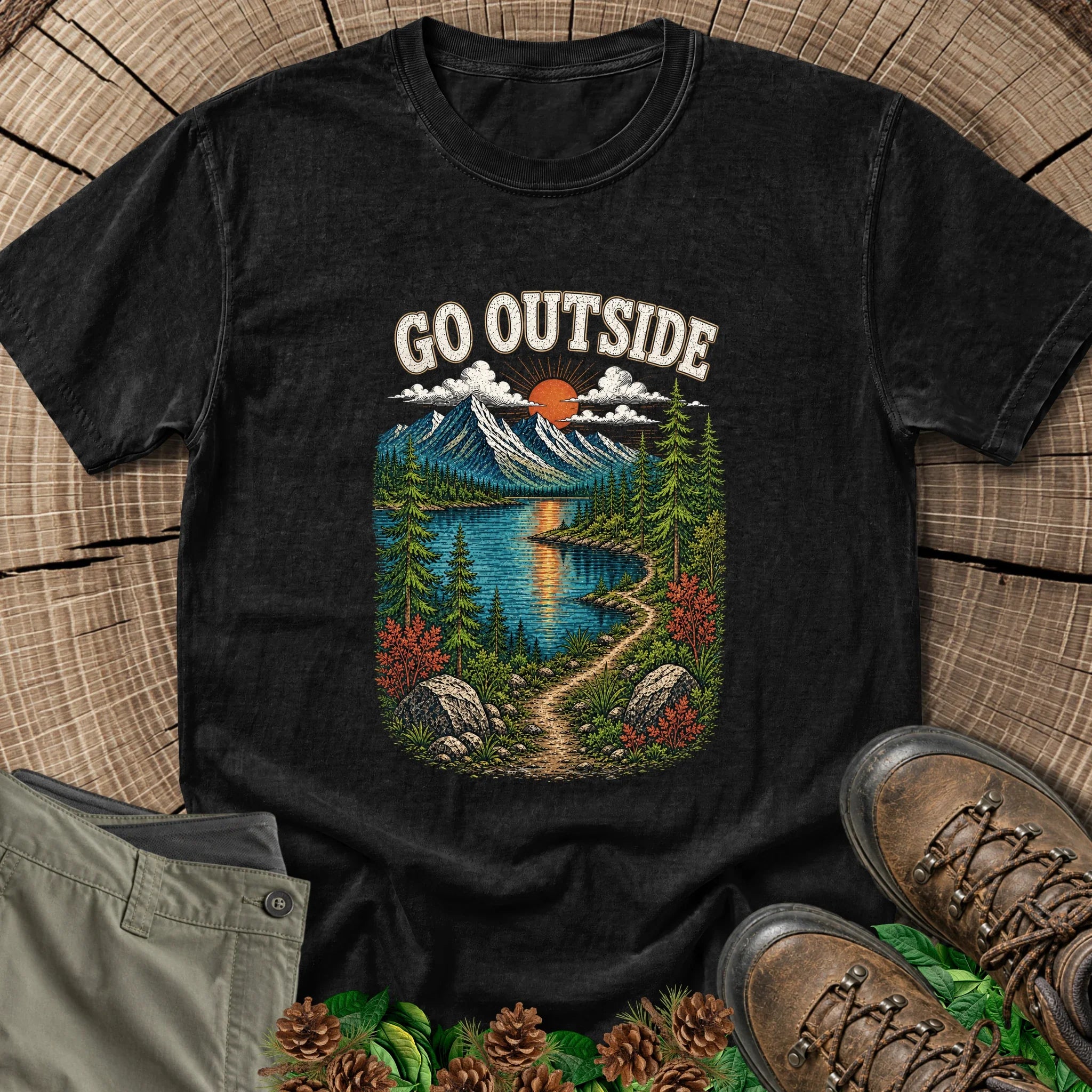 Go Outside T-Shirt in Black