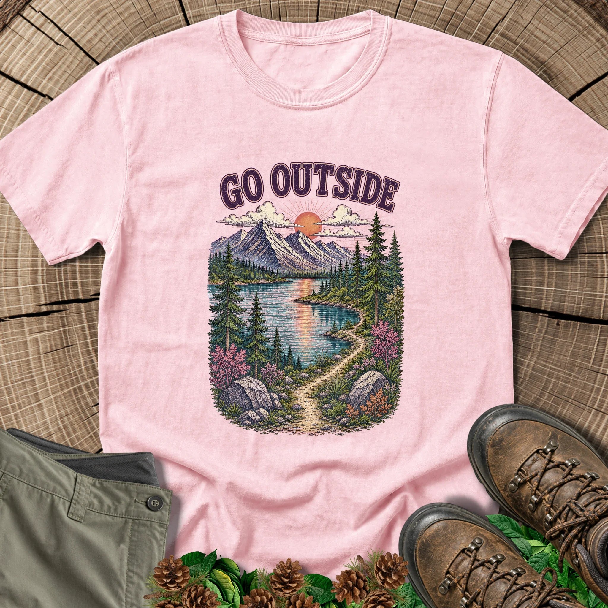 Go Outside T-Shirt in Blossom