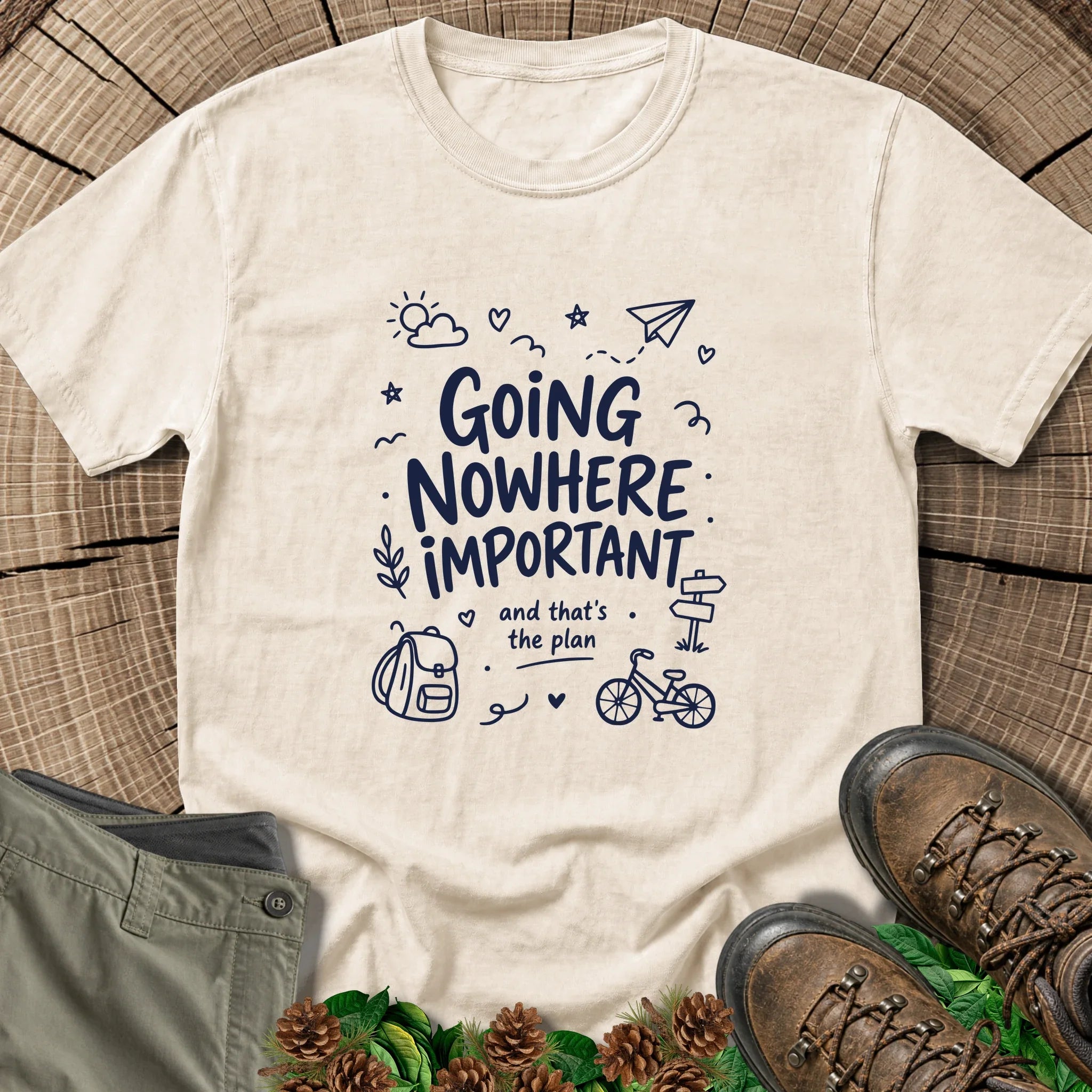 Going Nowhere Important T-Shirt in Ivory