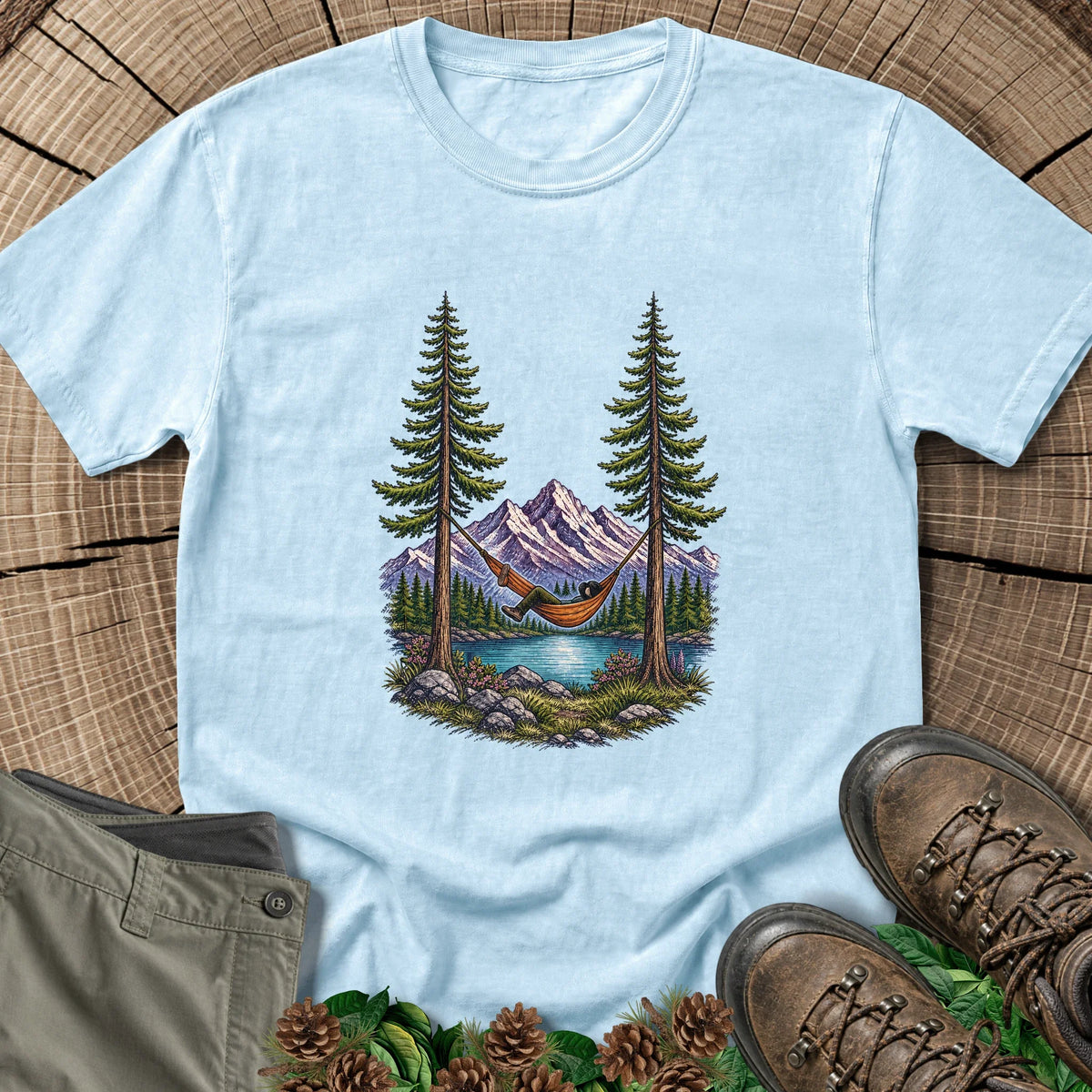Lakeside Hammock T-Shirt in Chambray