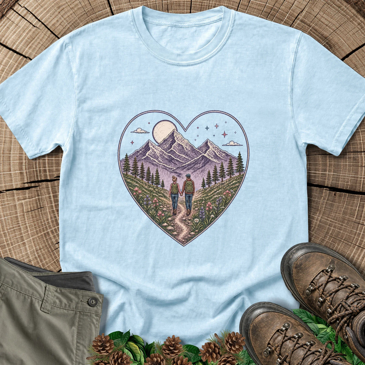 Hand in Hand T-Shirt in Chambray