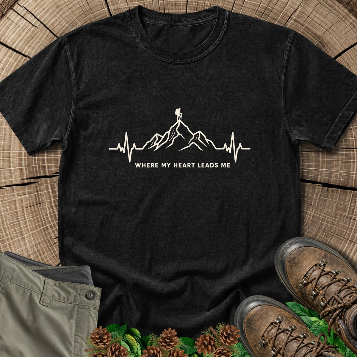 My Heart Leads T-Shirt in Black