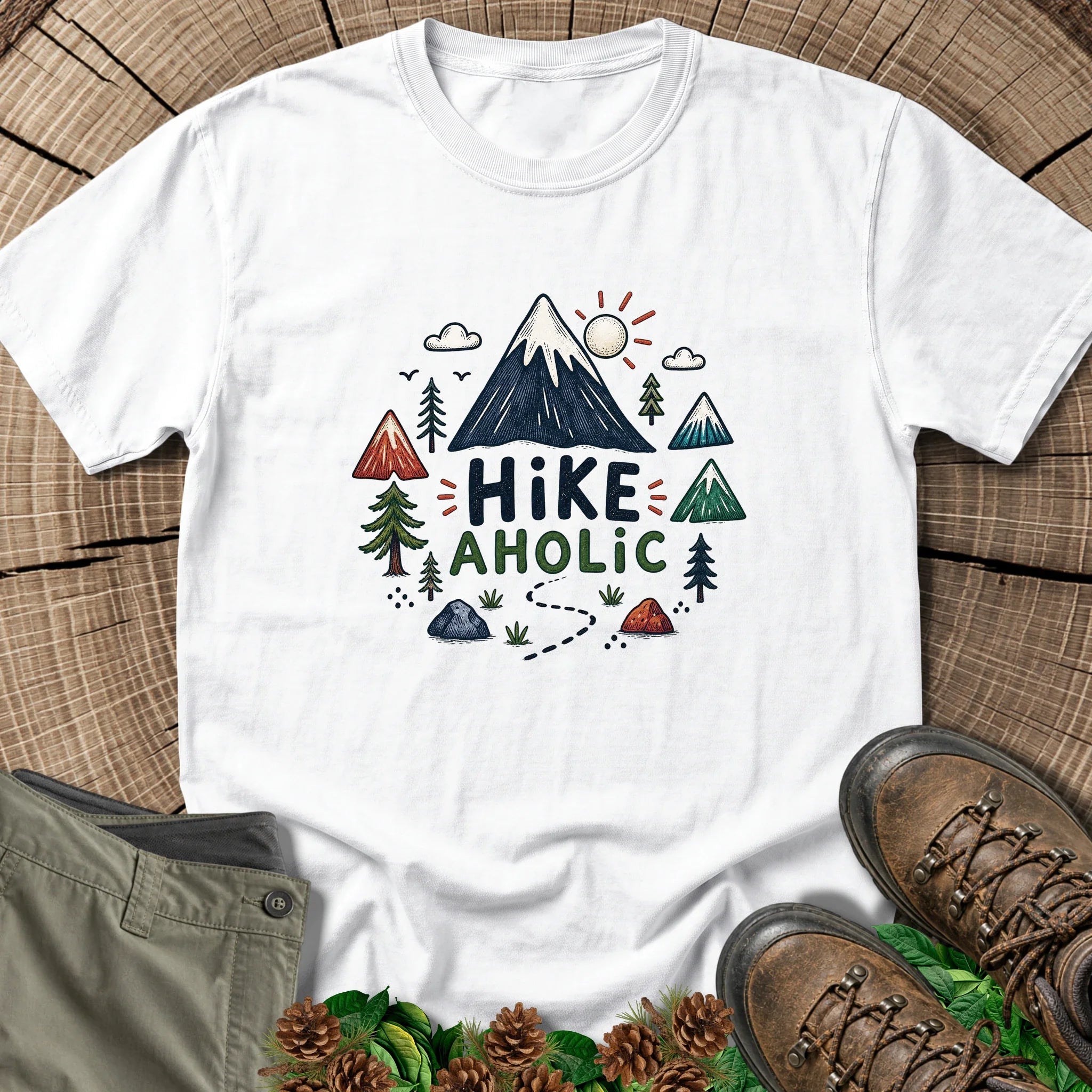 Hike-A-Holic T-Shirt in White