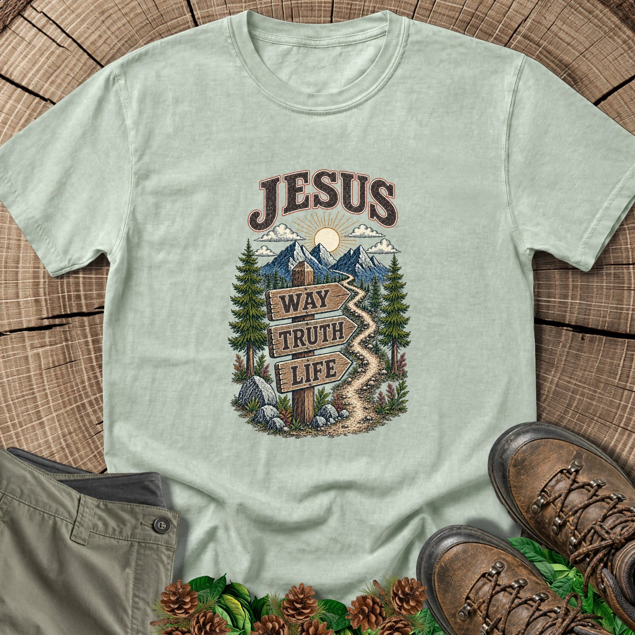 Jesus Way Truth Life T-Shirt in Bay
