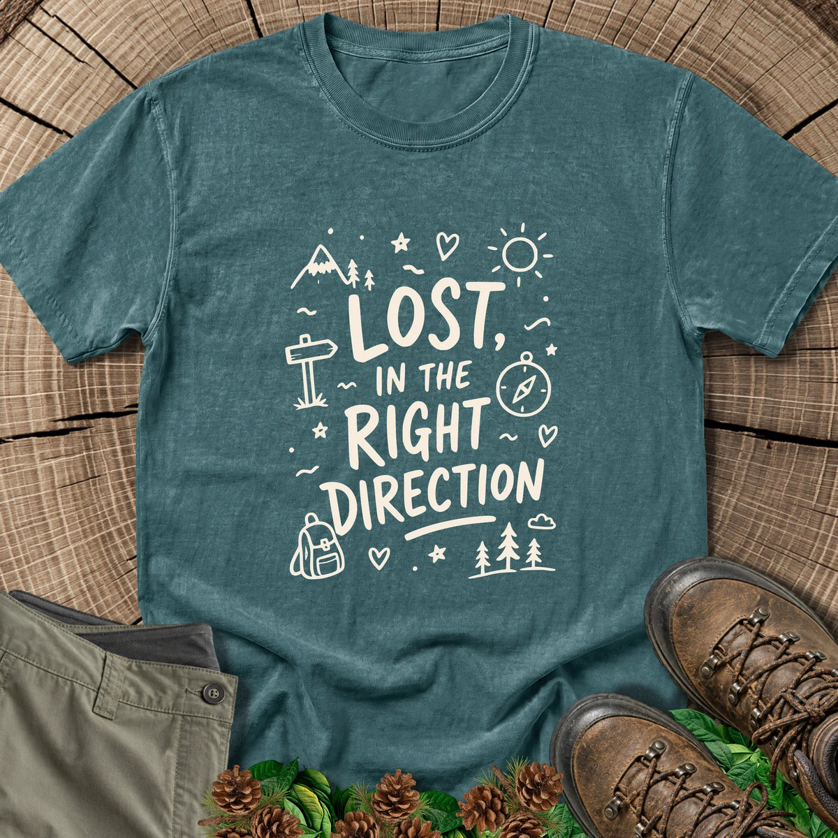 Right Direction T-Shirt in Blue Spruce