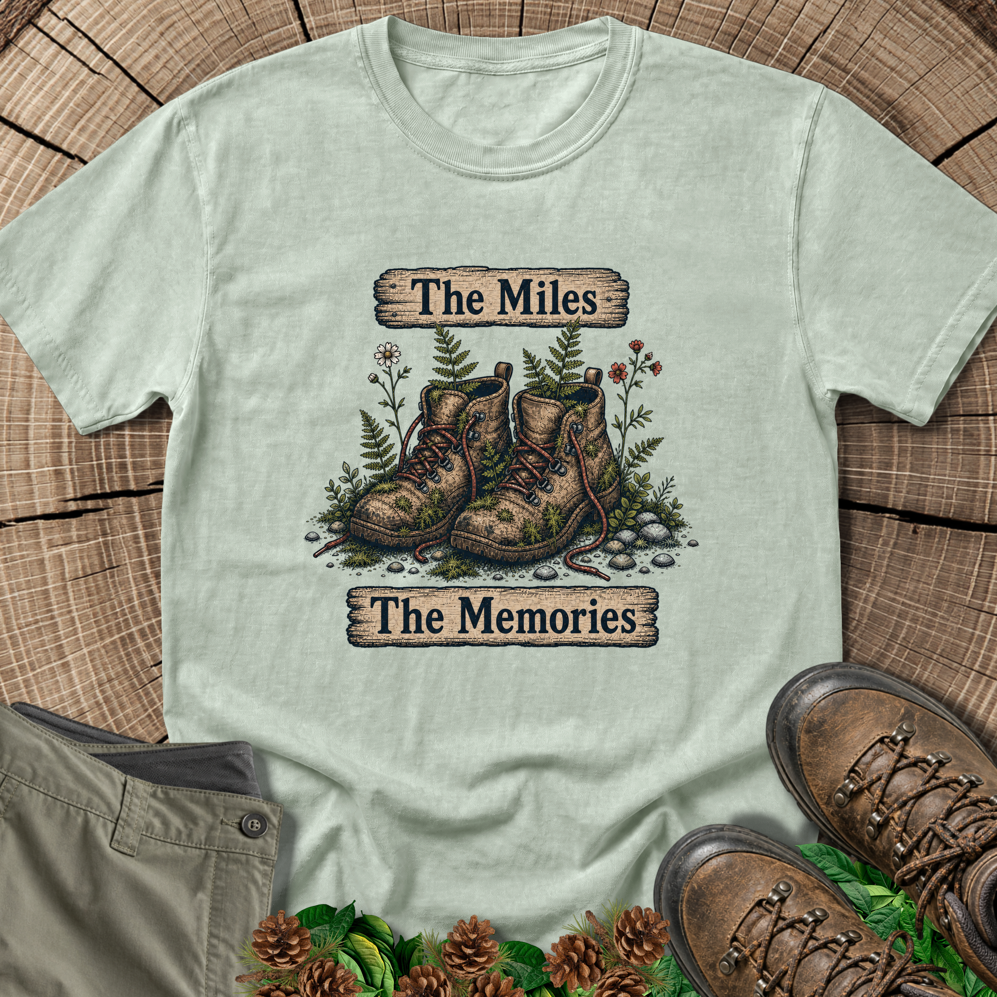 Miles And Memories T-Shirt in Bay