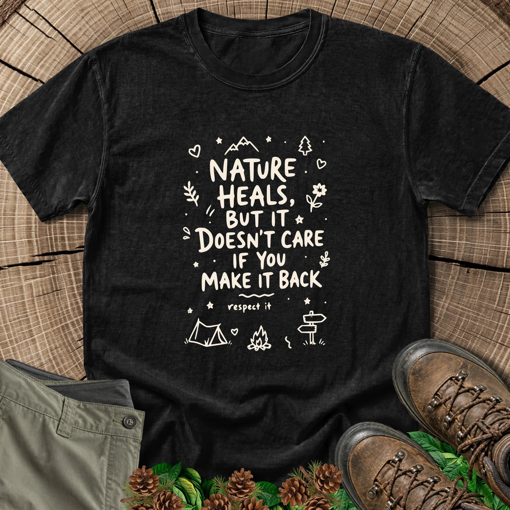 Nature Heals T-Shirt in Black