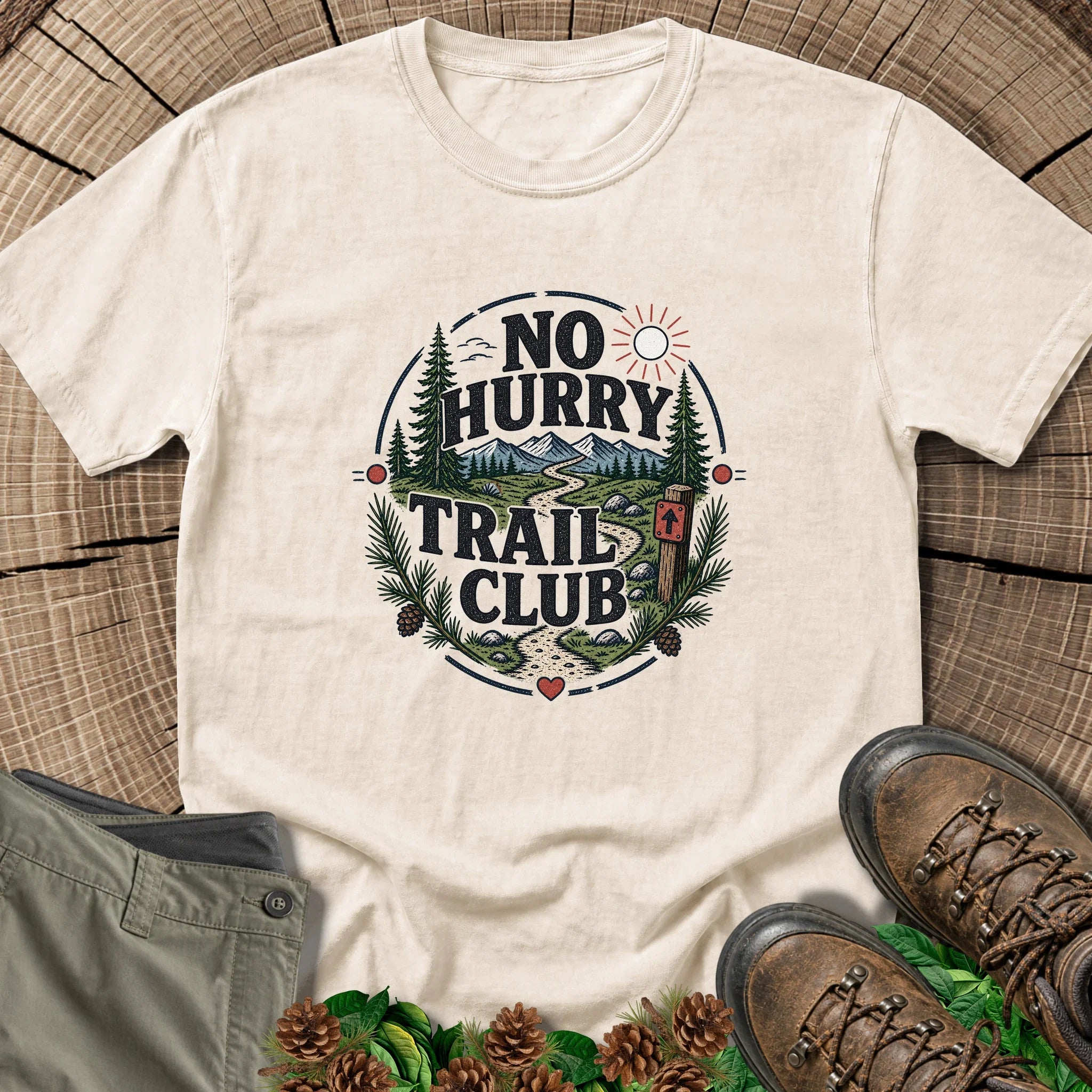 No Hurry Trail Club T-Shirt in Ivory