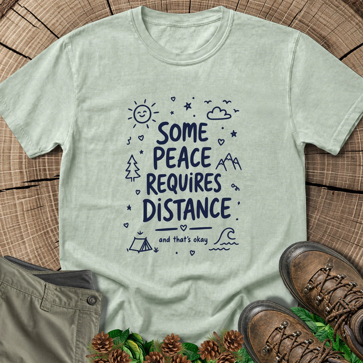 Peace Requires Distance T-Shirt in Bay