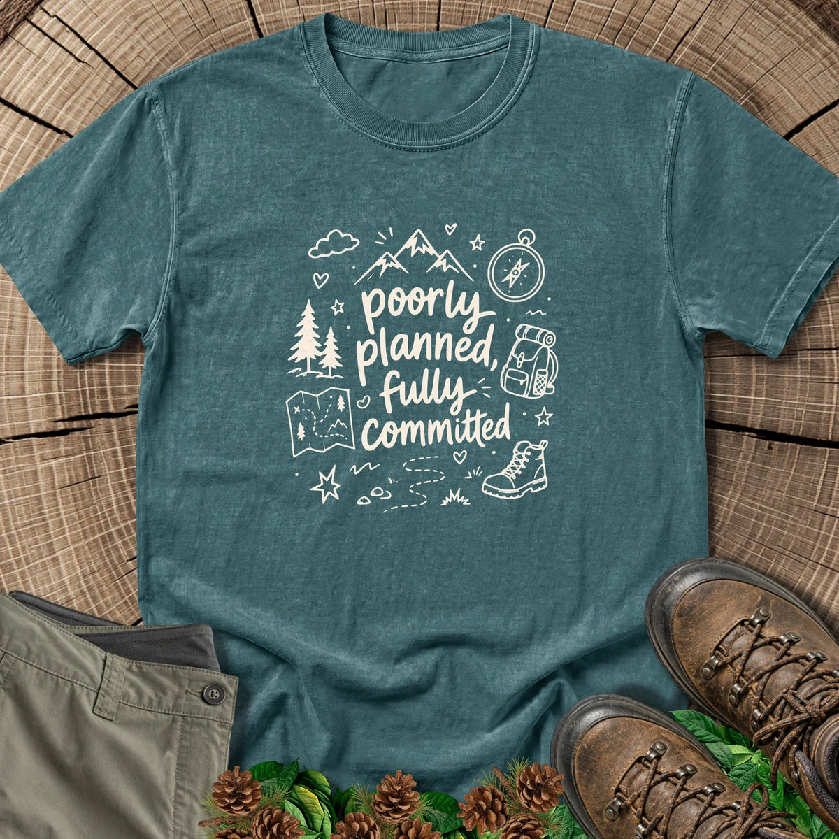 Fully Committed T-Shirt in Blue Spruce