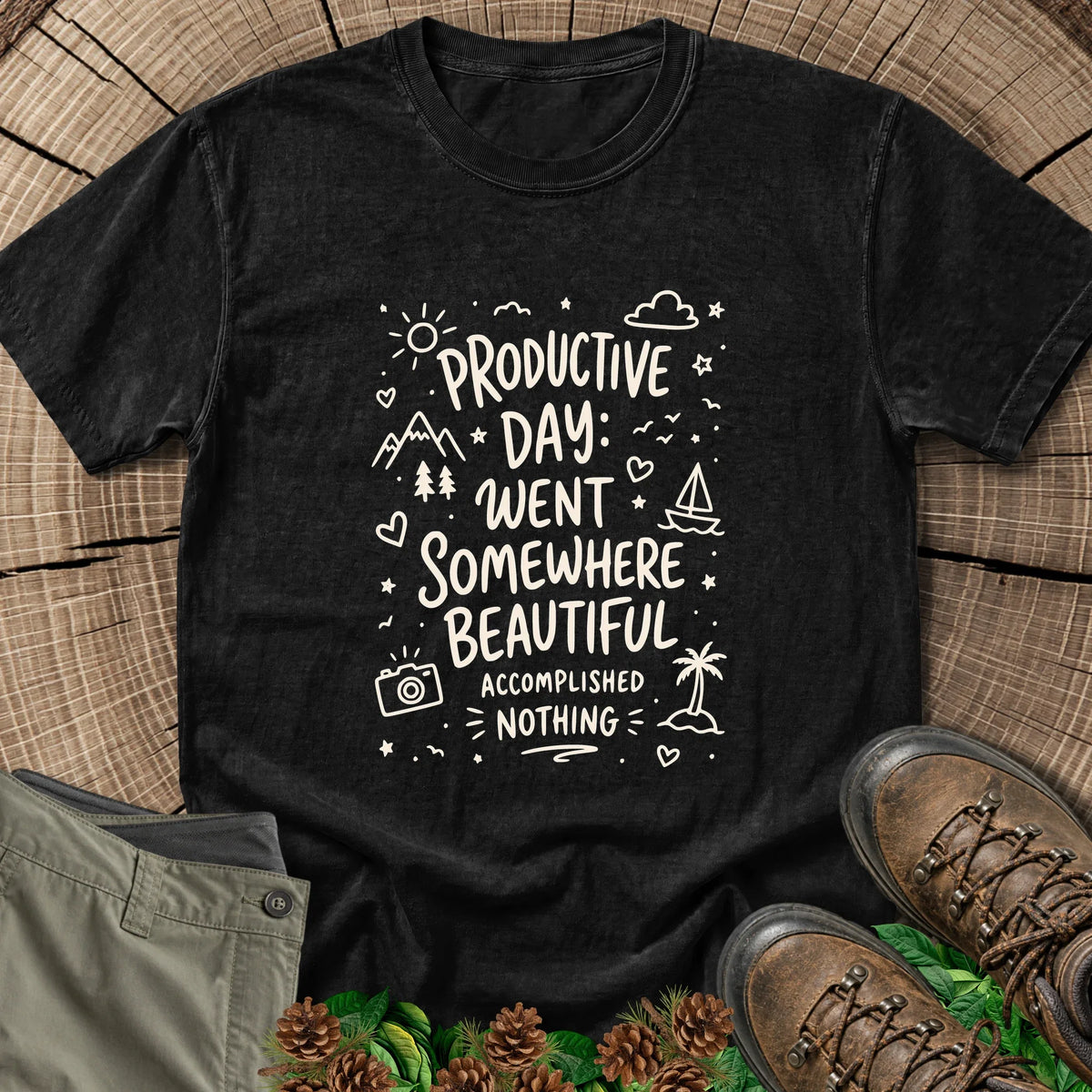 Productive Day T-Shirt in Black