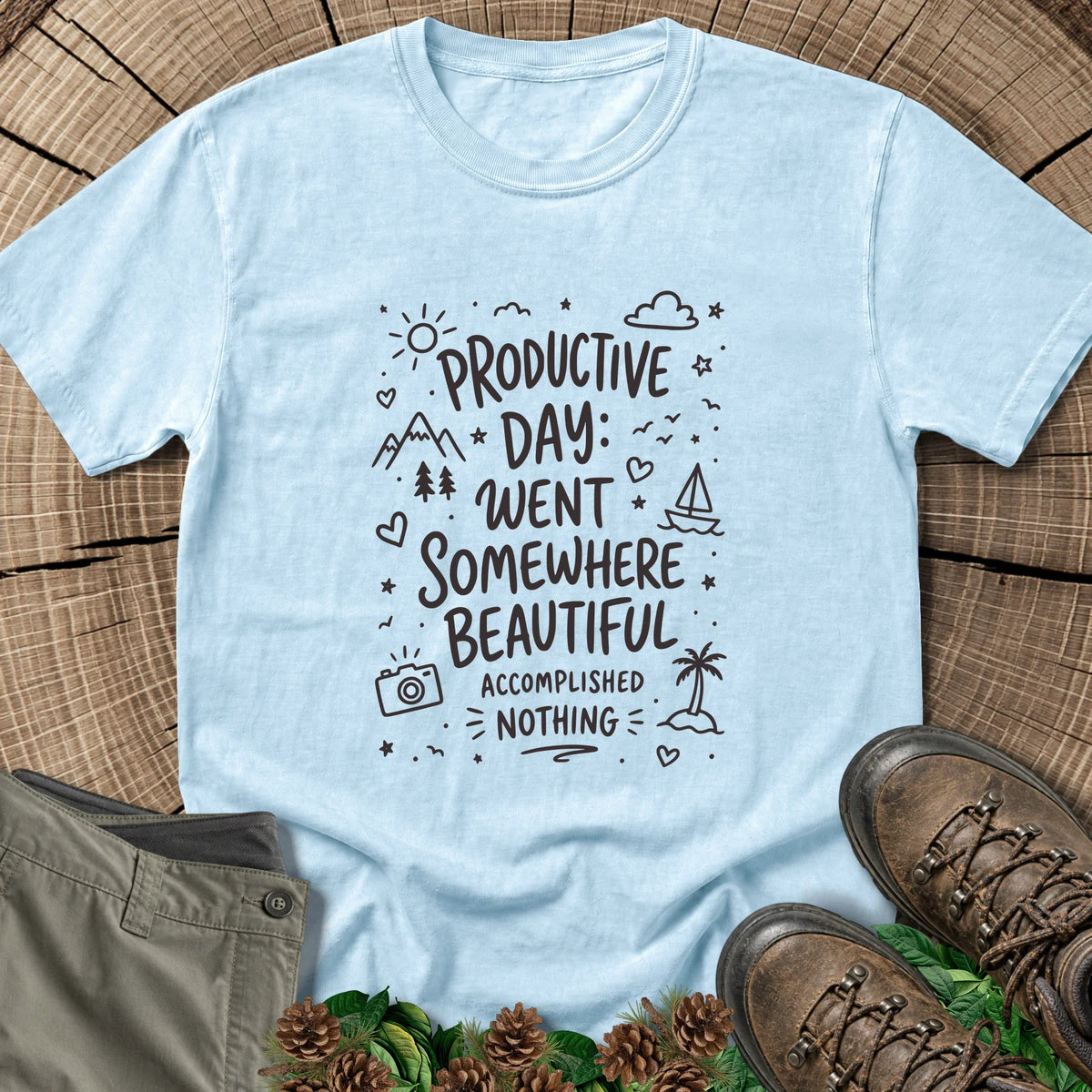 Productive Day T-Shirt in Chambray