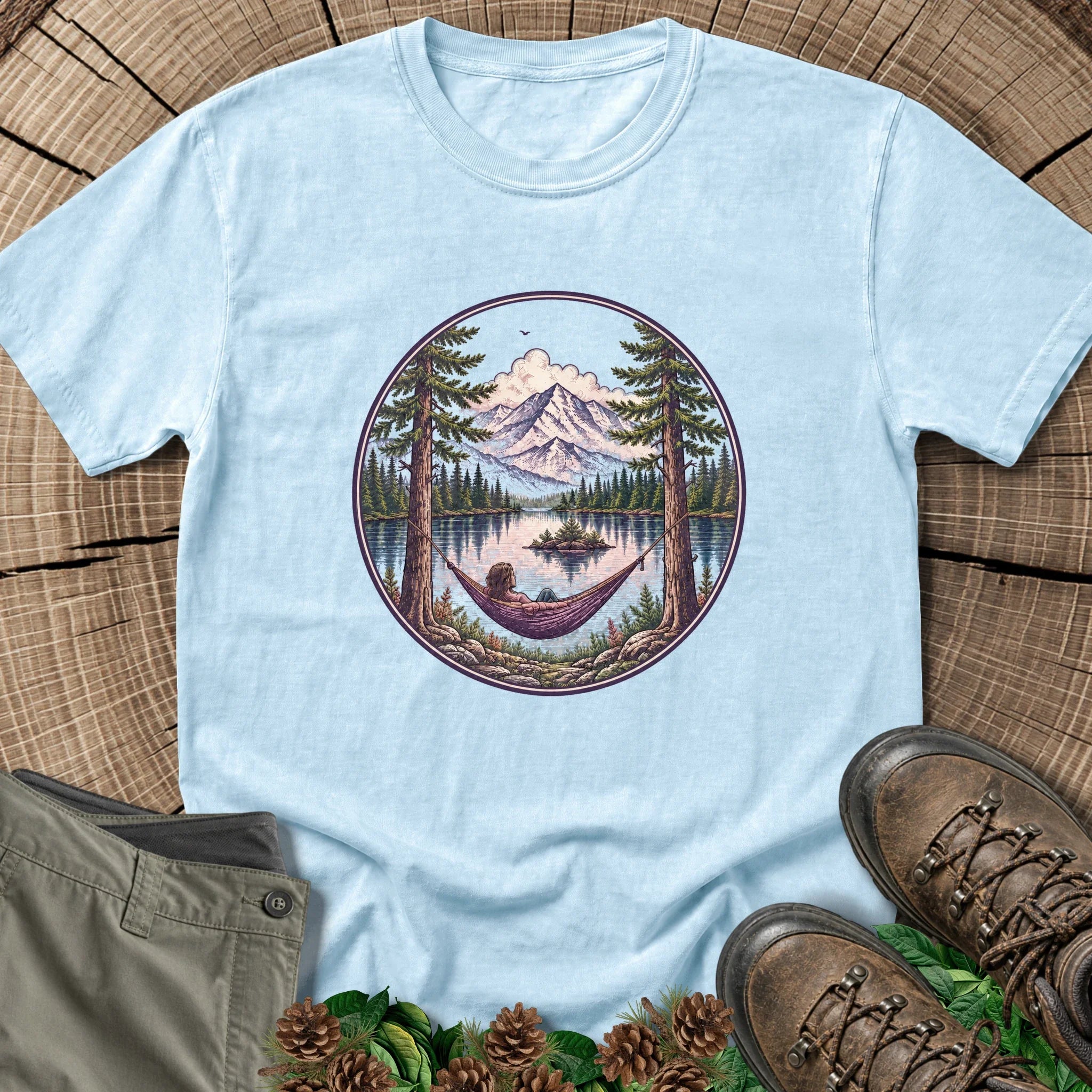 Restful Peace T-Shirt in Chambray