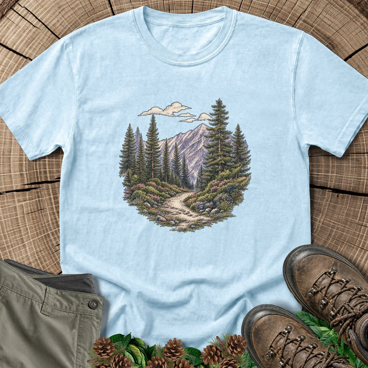 Mountain  Wilderness T-Shirt in Chambray