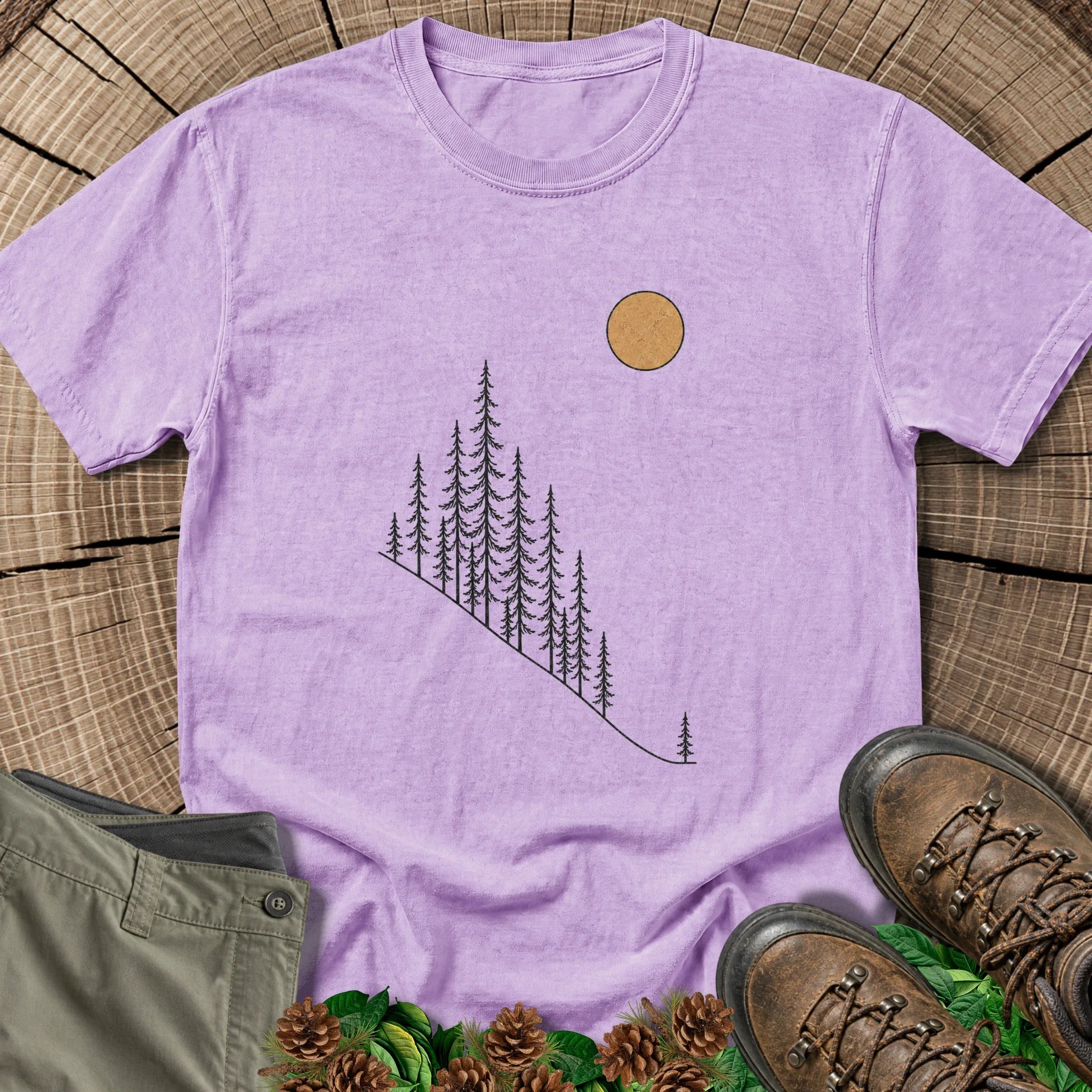 Sunlit Mountain Slope T-Shirt in Orchid