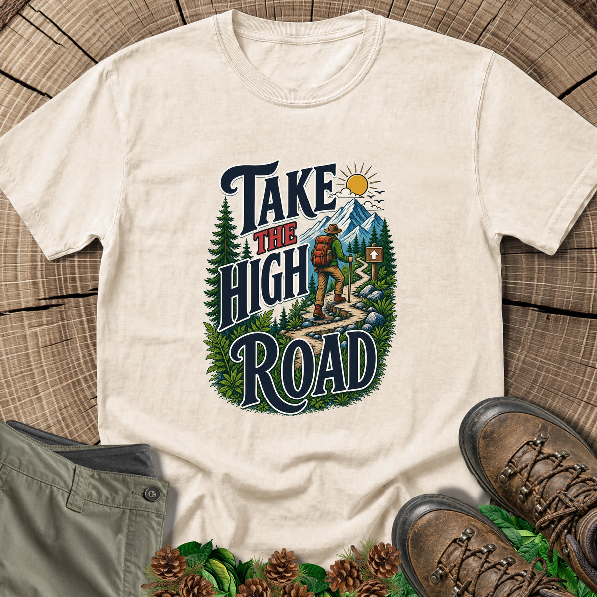 Take the High Road T-Shirt in Ivory