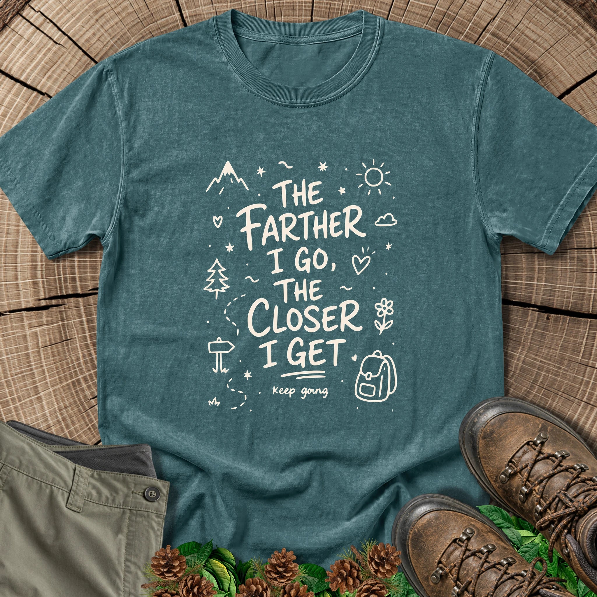 The Farther I Go T-Shirt in Blue Spruce