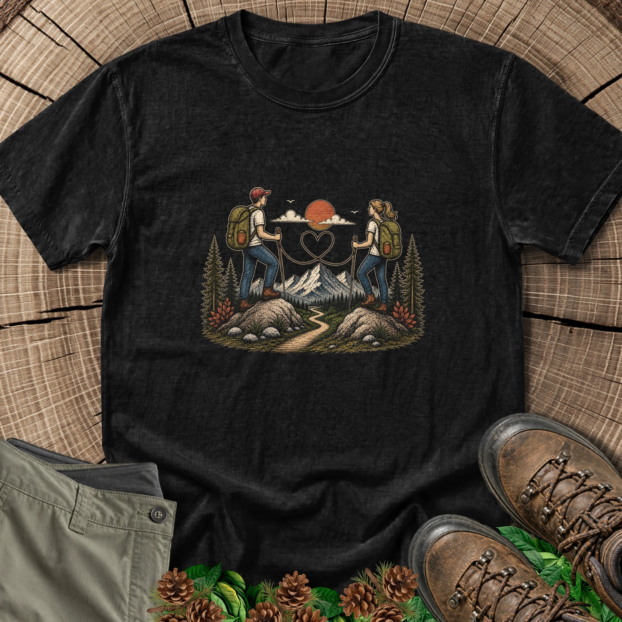Hearts Meet Trail T-Shirt in Black