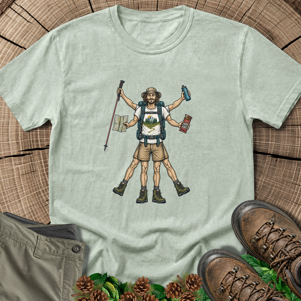 Vitruvian Hiker His T-Shirt in Bay