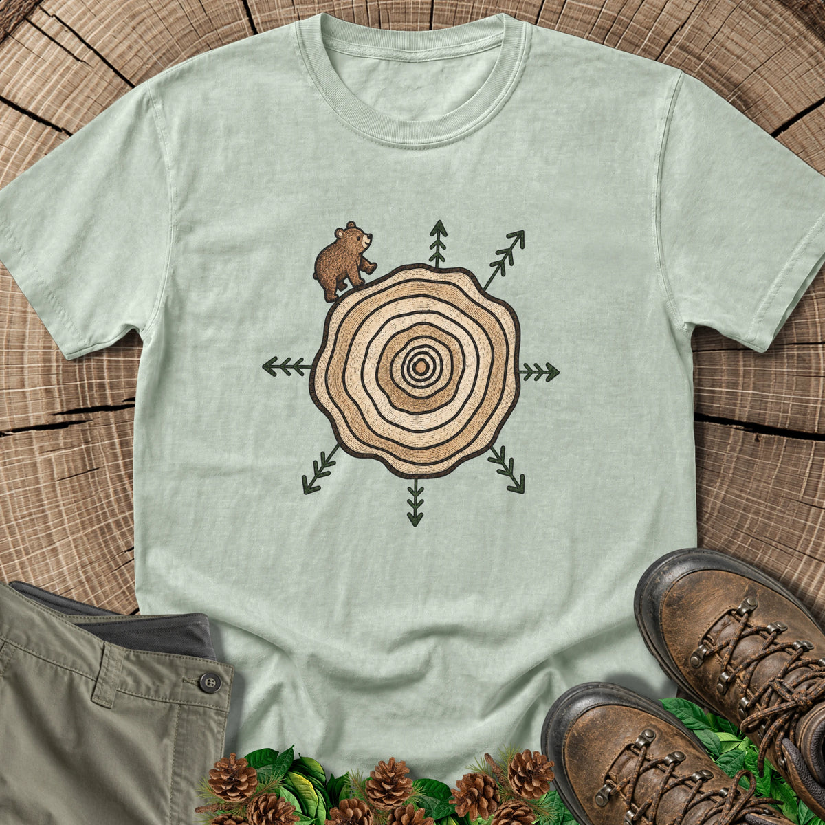 Whimsy Bear Tree T-Shirt in Bay