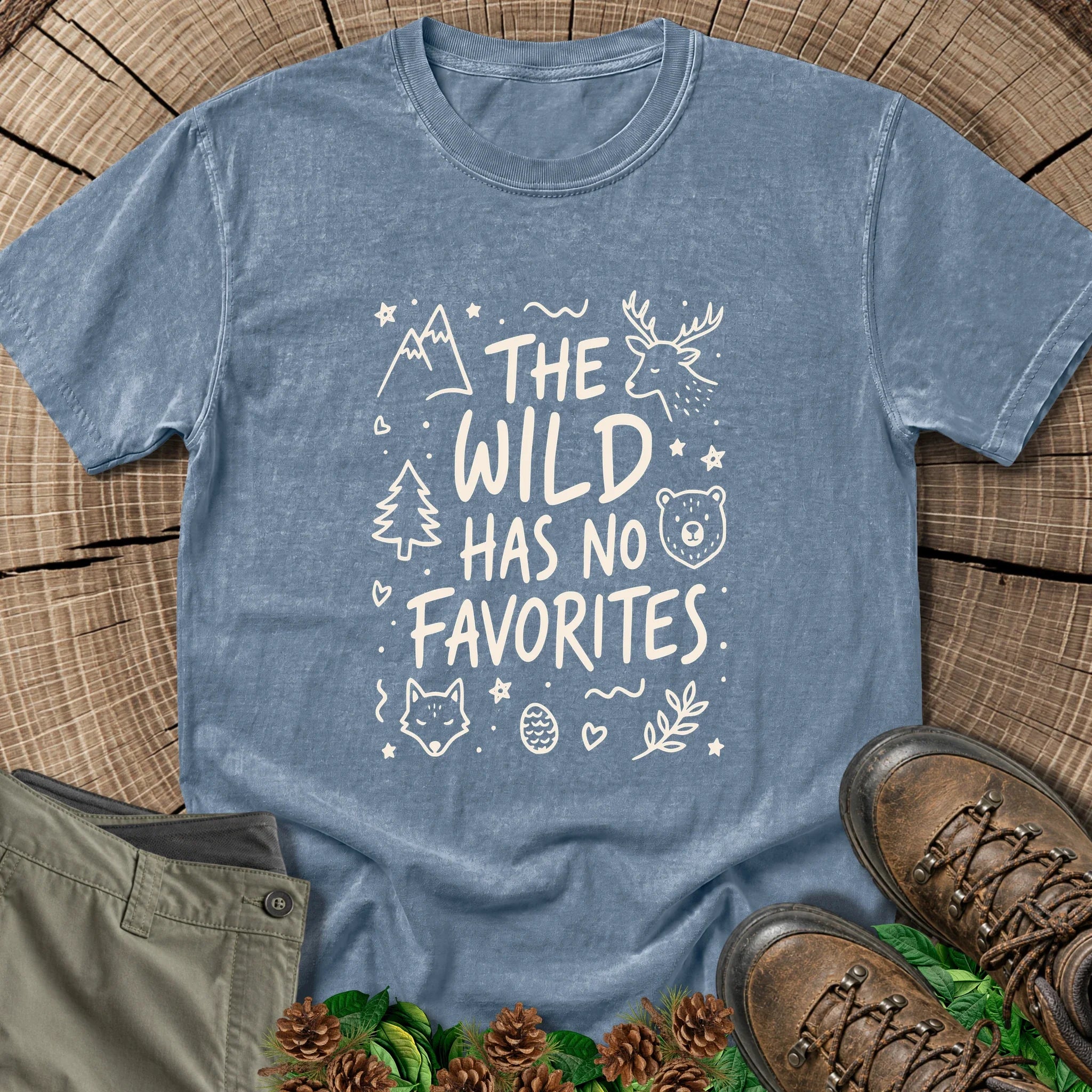The Wild Has No Favorites T-Shirt in Blue Jean