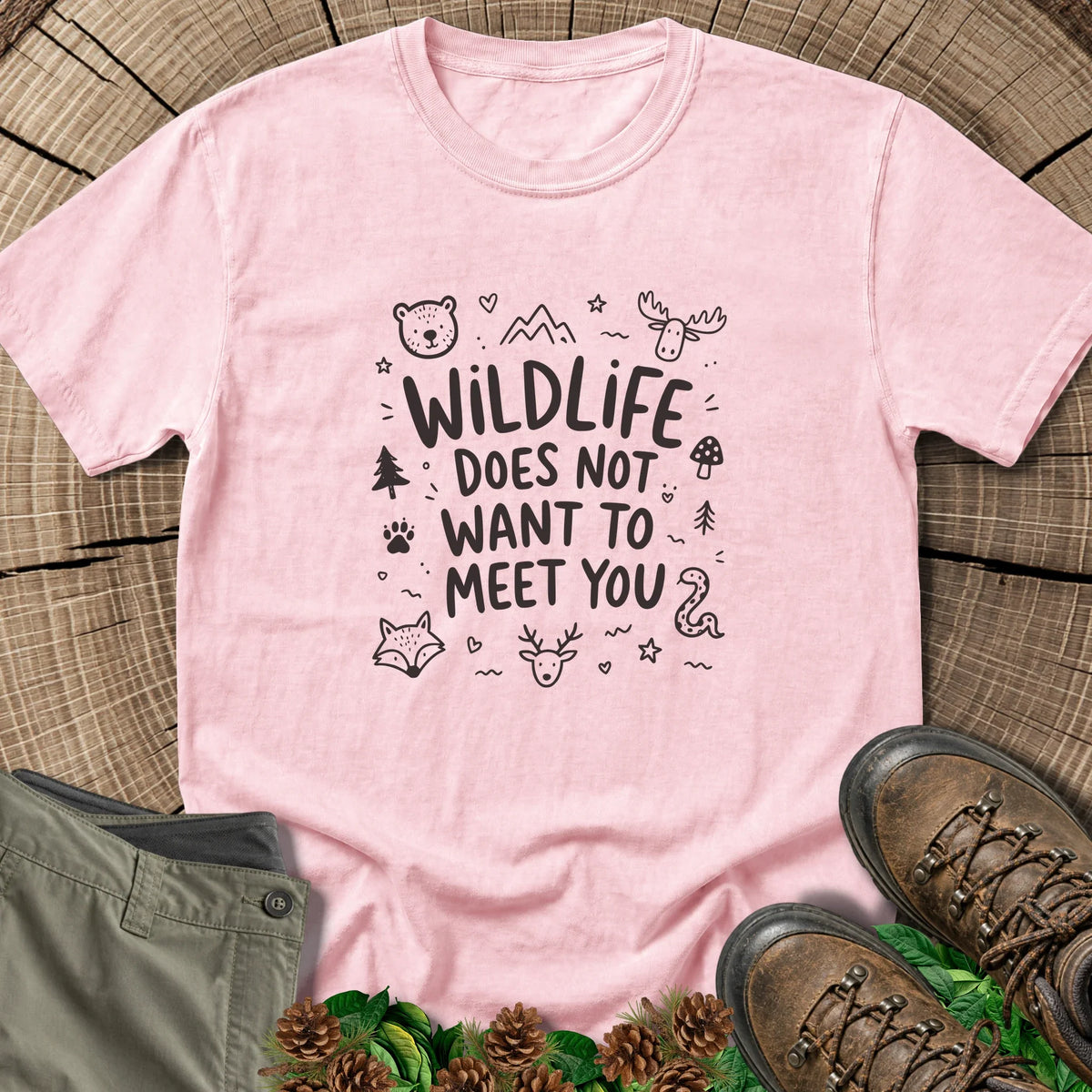 Wildlife Does Not Want to Meet You T-Shirt in Blossom