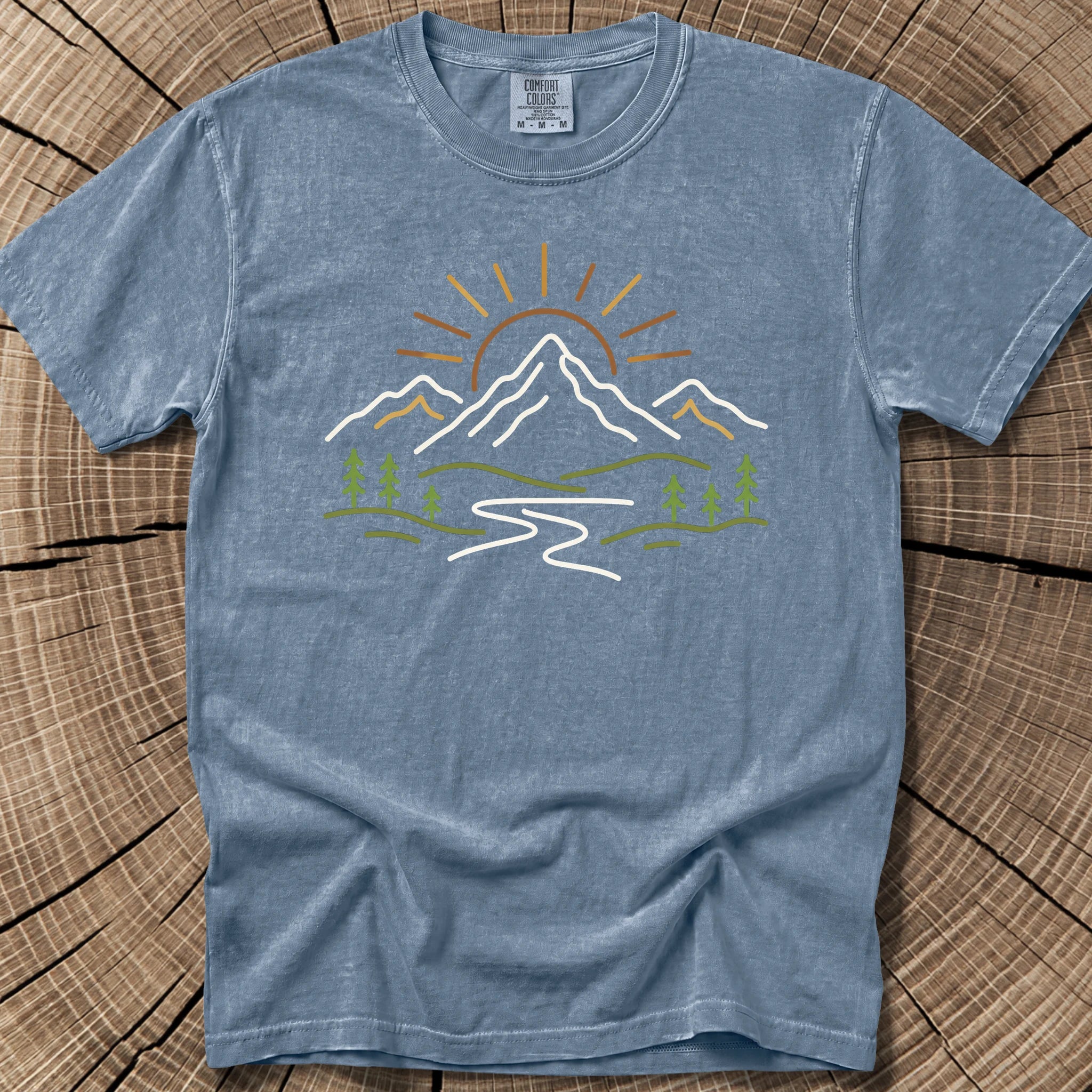 Mountain Doodle T-Shirt in Blue Jean