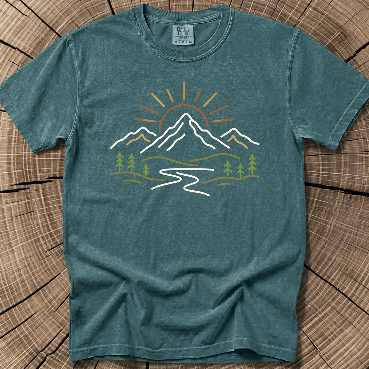 Mountain Doodle T-Shirt in Blue Spruce