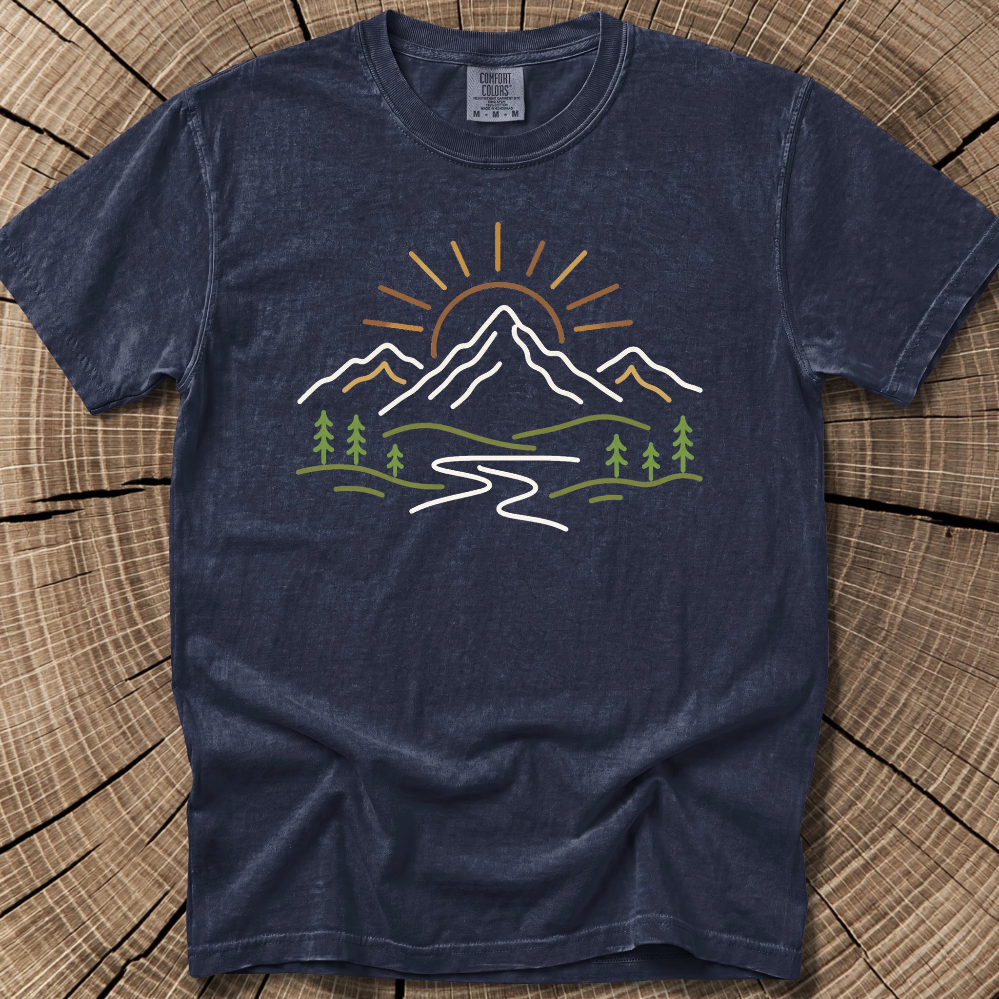 Mountain Doodle T-Shirt in Navy